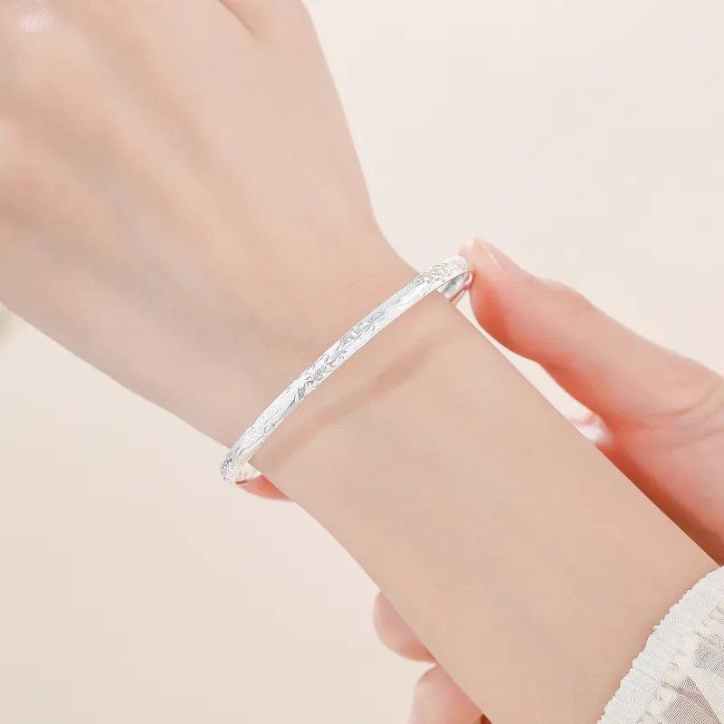 Lao Feng Xiang 999 Fine Silver Bangles Women's-6