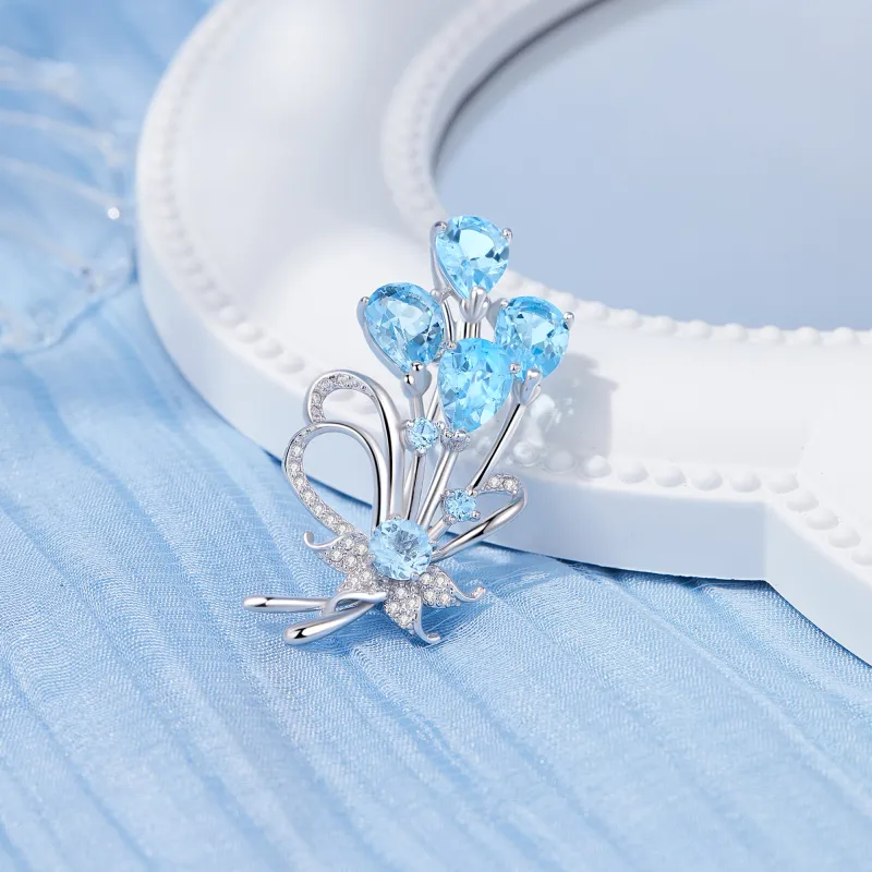 Lao Feng Xiang S925 Silver Brooches Women's-4
