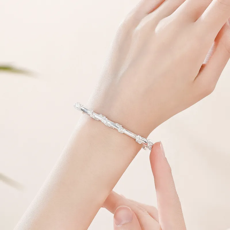 Lao Feng Xiang S999 Fine Silver Bangles Women's-3