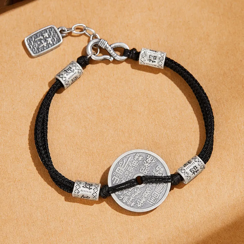 Lao Feng Xiang S999 Fine Silver Pure Silver Bracelets Men's-6