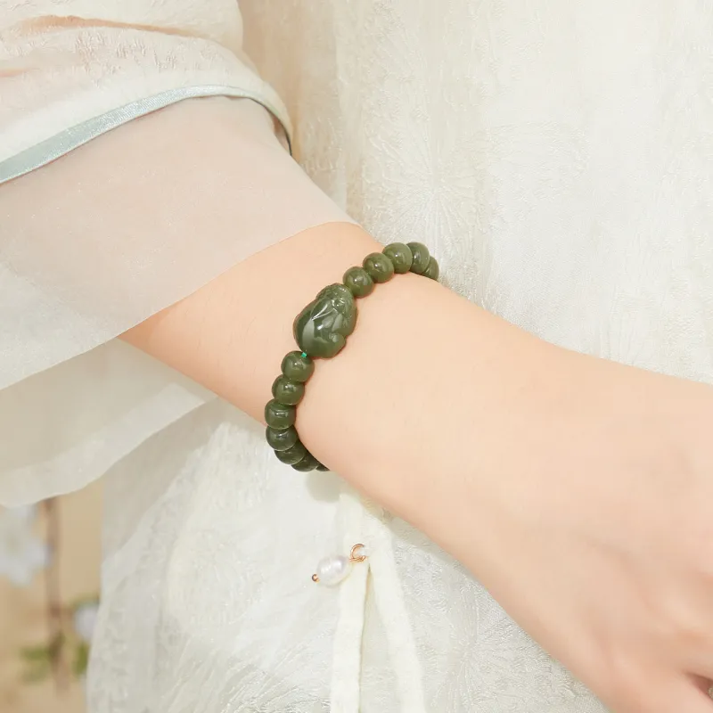 Lao Feng Xiang Chalcedony Jade Bracelets Unisex-1
