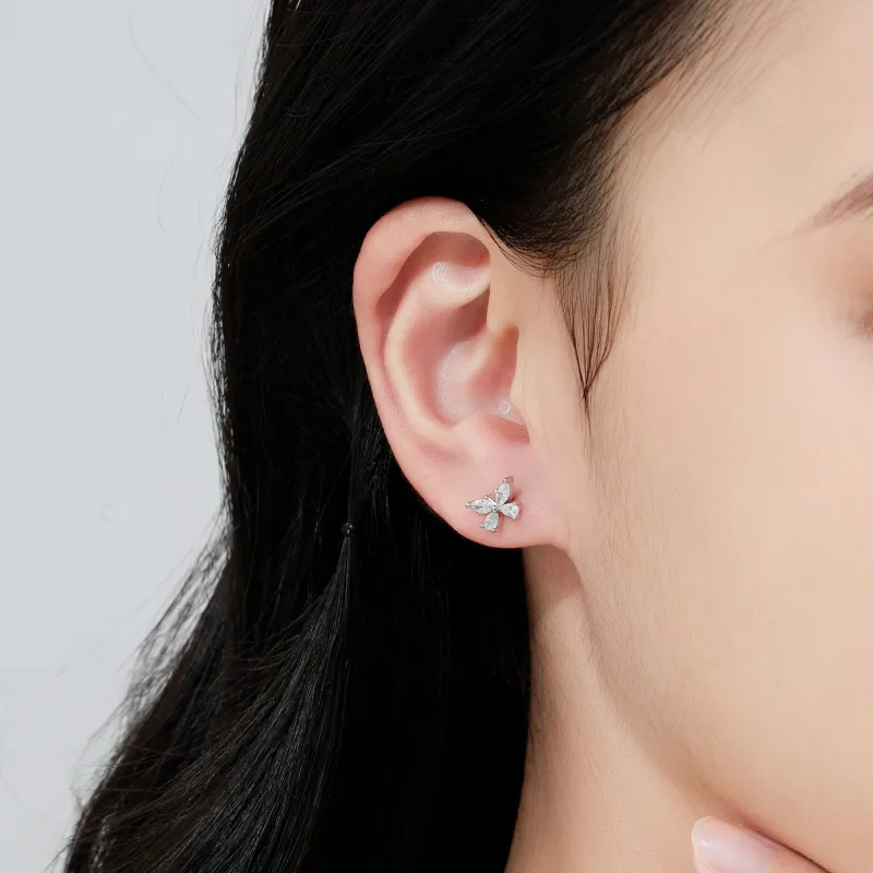 Lao Feng Xiang S925 Silver Stud Earrings Women's-8