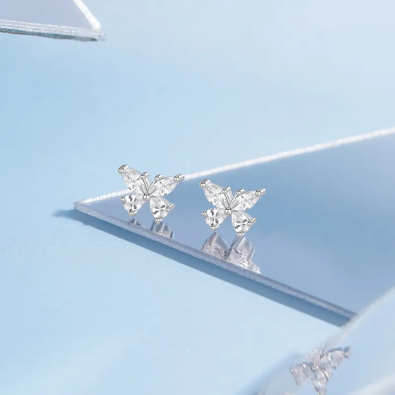 Lao Feng Xiang S925 Silver Stud Earrings Women's-9