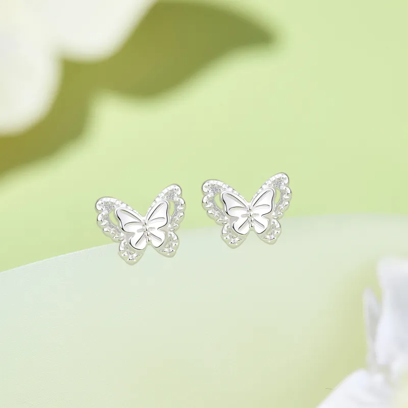 Lao Feng Xiang S999 Fine Silver Stud Earrings Women's-5