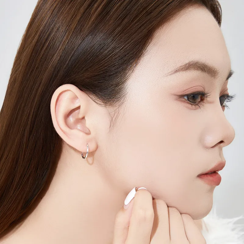Lao Feng Xiang S999 Fine Silver Pair Of Stud Earrings Unisex-15