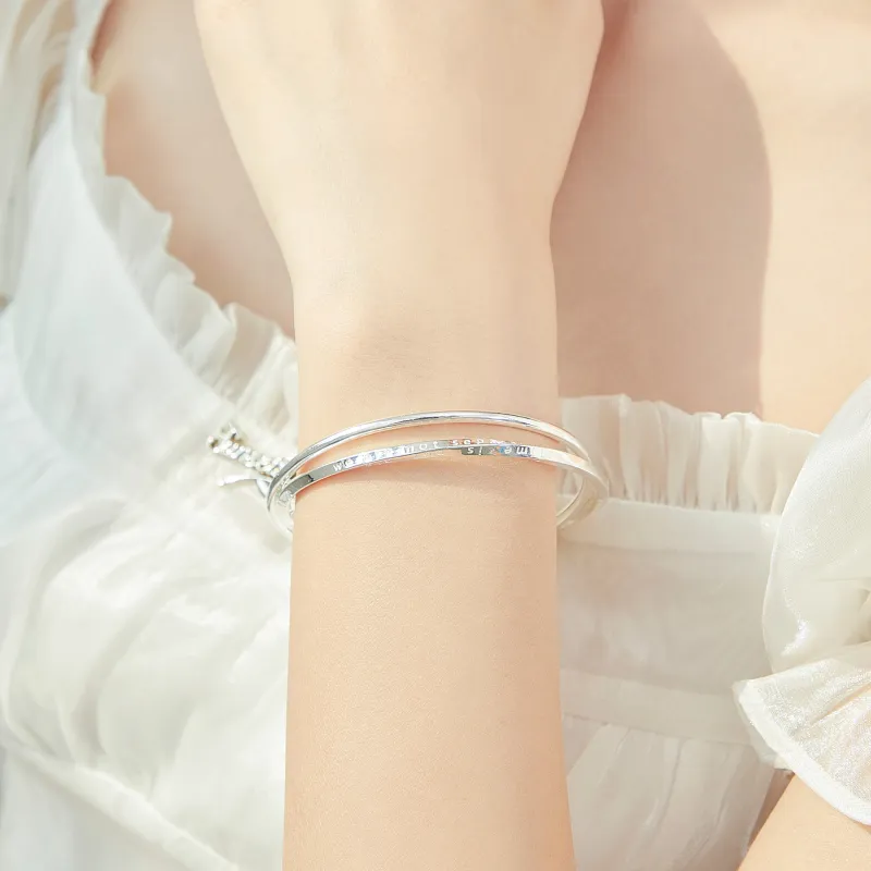 Lao Feng Xiang S999 Fine Silver Bangles Women's-4