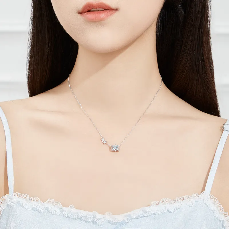 Lao Feng Xiang S925 Silver Collarbone Chain Sterling Silver Necklace For Women's Women's Gift For Girlfriend-4
