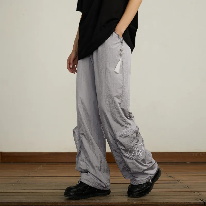 Carpe Diem Casual Pants Unisex Silver Gray-5