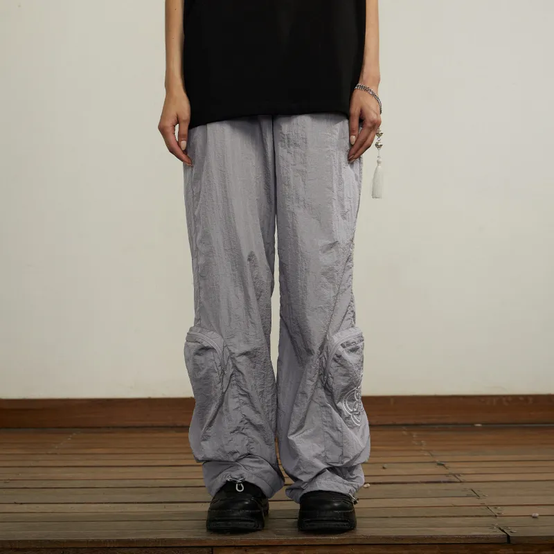 Carpe Diem Casual Pants Unisex Silver Gray-2