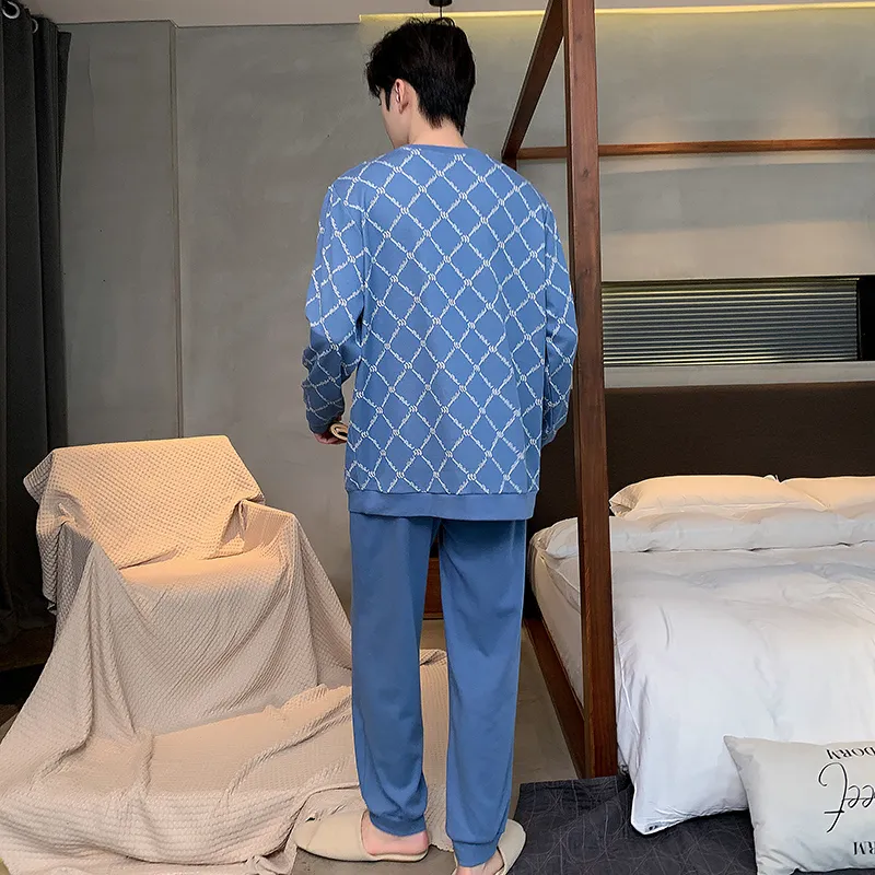 WOLFSFUL Pajama Set Men's Autumn Wave Blue-1