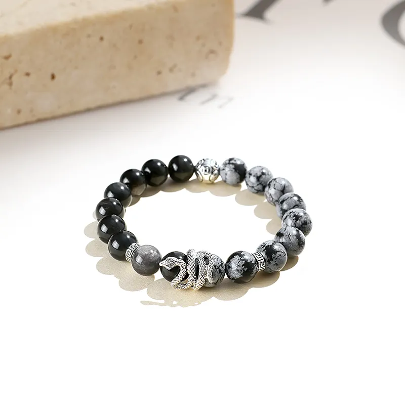 MIDNIGHT MOMENT Obsidian Bracelets Unisex-6