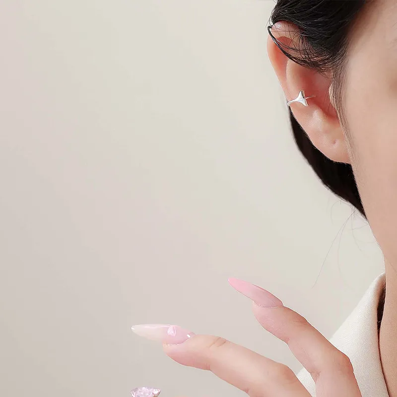 MIDNIGHT MOMENT S999 Silver Clip On Earrings Women's-1