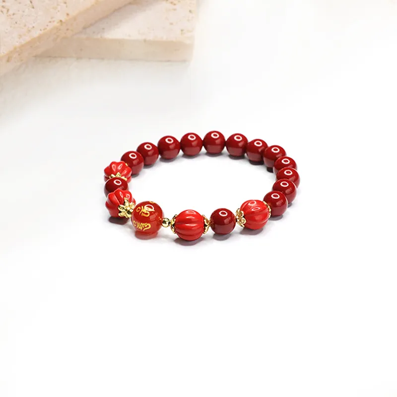 MIDNIGHT MOMENT Reconstructed Cinnabar Jade Bracelets Unisex-2