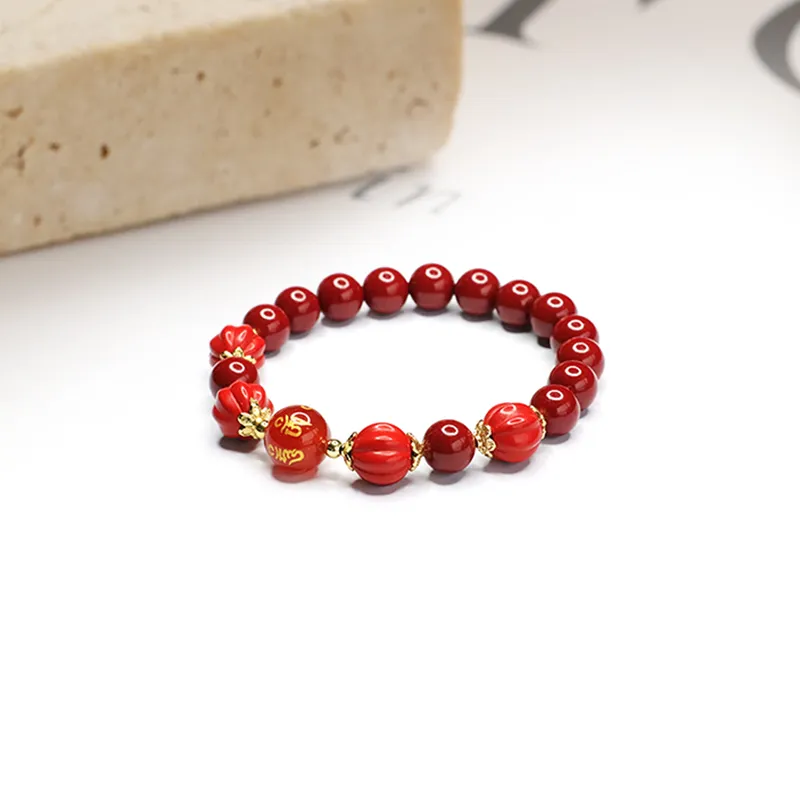 MIDNIGHT MOMENT Reconstructed Cinnabar Jade Bracelets Unisex-3