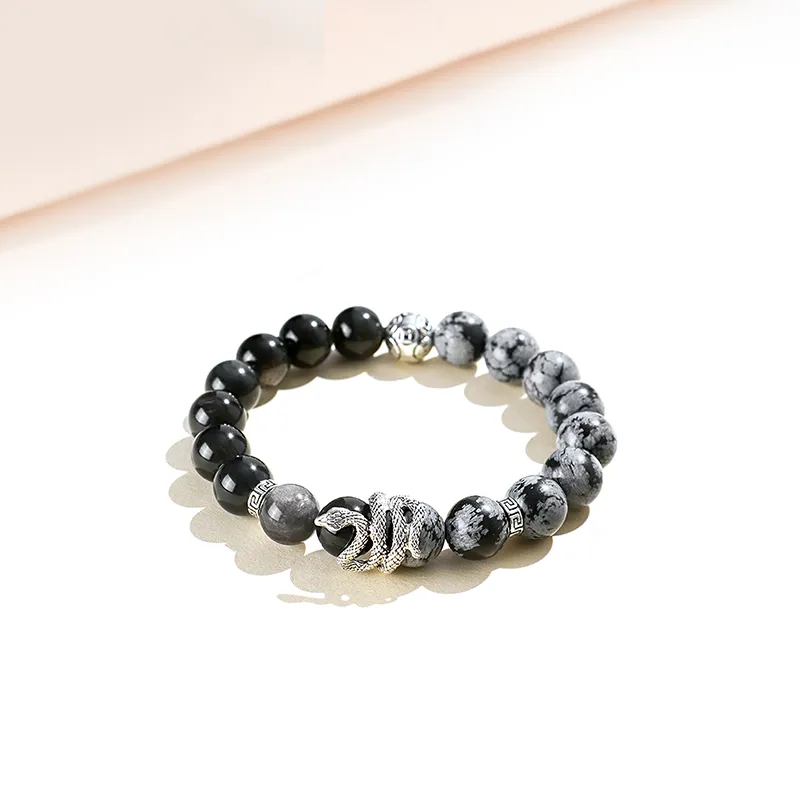 MIDNIGHT MOMENT Obsidian Bracelets Unisex-5