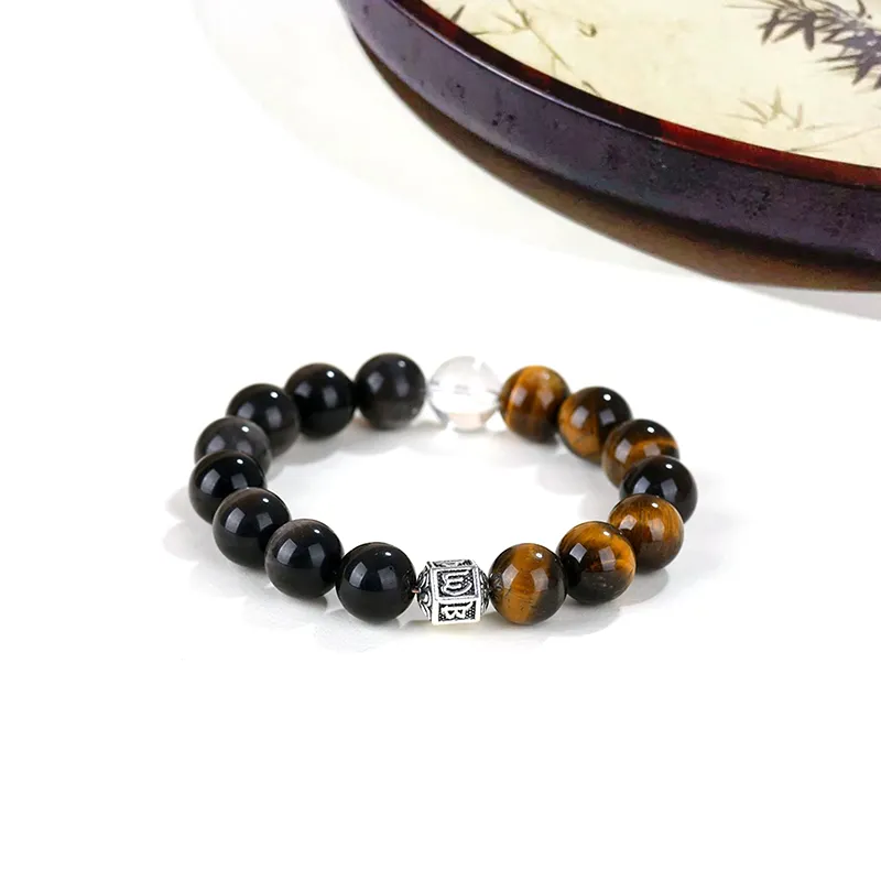 MIDNIGHT MOMENT Tiger's Eye Stone Jade Bracelets Unisex-2