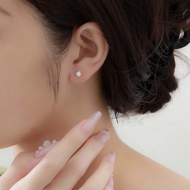 MIDNIGHT MOMENT S999 Silver Stud Earrings Women's-1
