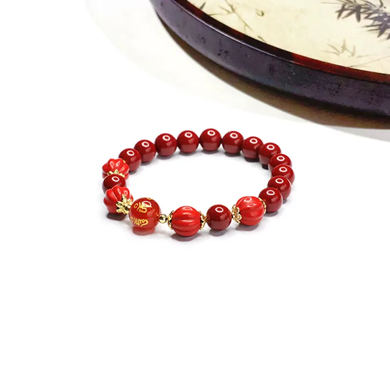 MIDNIGHT MOMENT Reconstructed Cinnabar Jade Bracelets Unisex-4