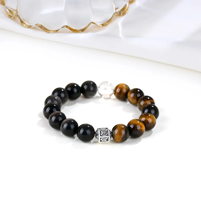 MIDNIGHT MOMENT Tiger's Eye Stone Jade Bracelets Unisex-3