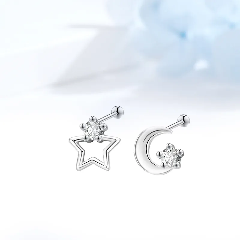 MIDNIGHT MOMENT S999 Silver Stud Earrings Women's-4