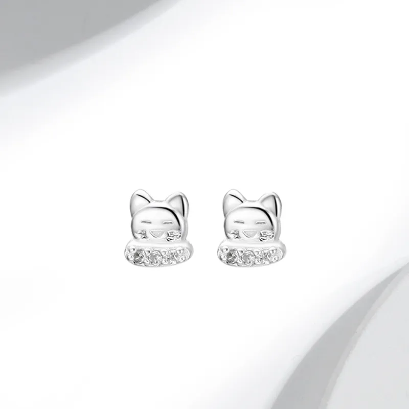 MIDNIGHT MOMENT S999 Silver Stud Earrings Women's-3