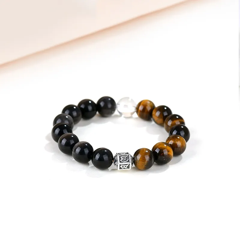 MIDNIGHT MOMENT Tiger's Eye Stone Jade Bracelets Unisex-4