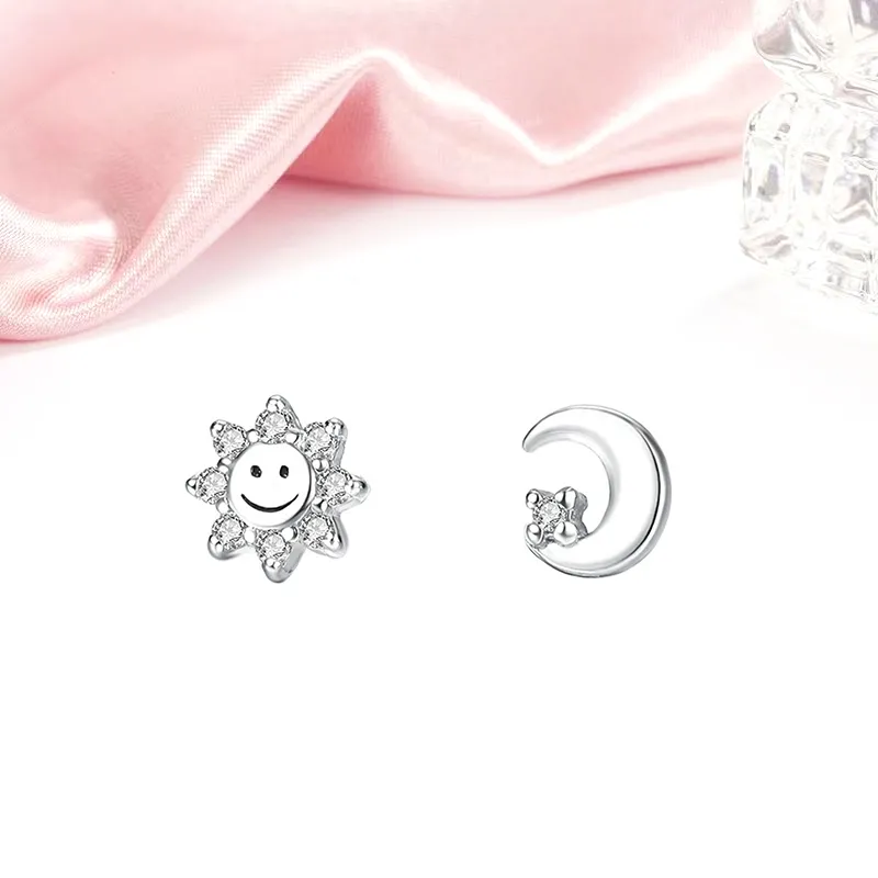 MIDNIGHT MOMENT S999 Silver Stud Earrings Women's-5