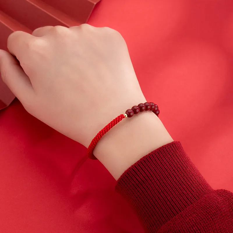 MIDNIGHT MOMENT Reconstructed Cinnabar Jade Bracelets Unisex-1