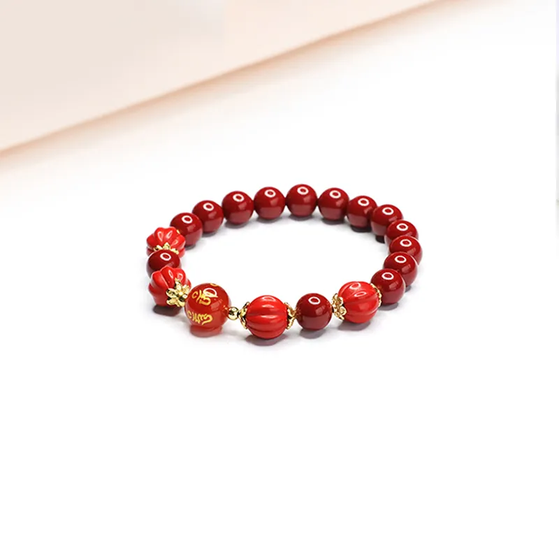 MIDNIGHT MOMENT Reconstructed Cinnabar Jade Bracelets Unisex-1