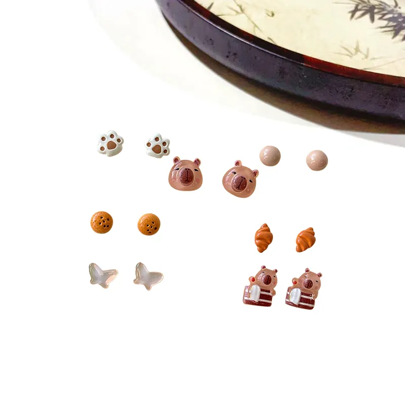 MIDNIGHT MOMENT Resin Stud Earrings Women's-2