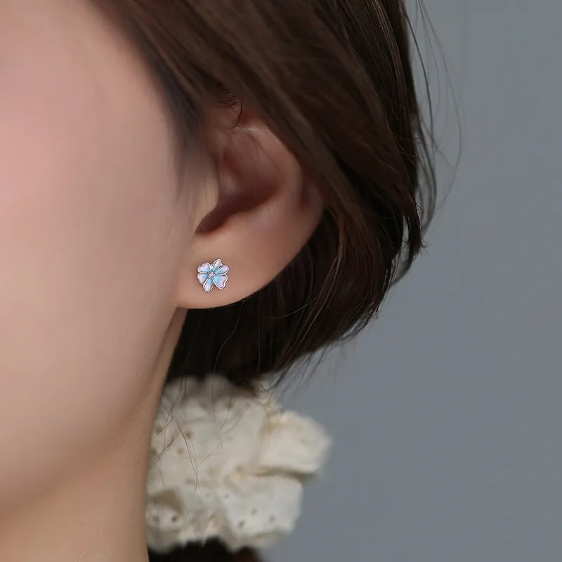 MIDNIGHT MOMENT S999 Silver Stud Earrings Women's-1