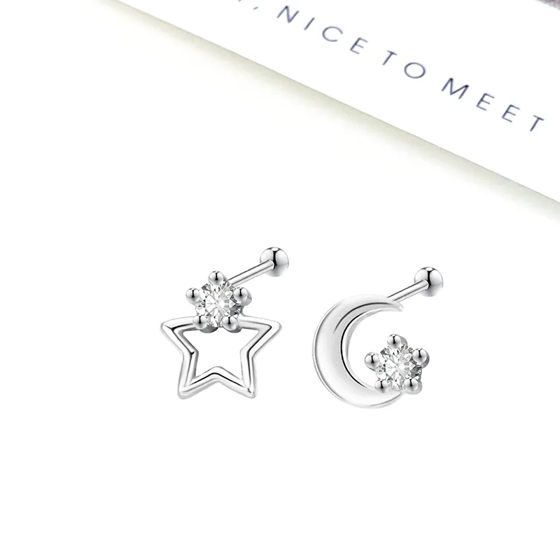 MIDNIGHT MOMENT S999 Silver Stud Earrings Women's-2
