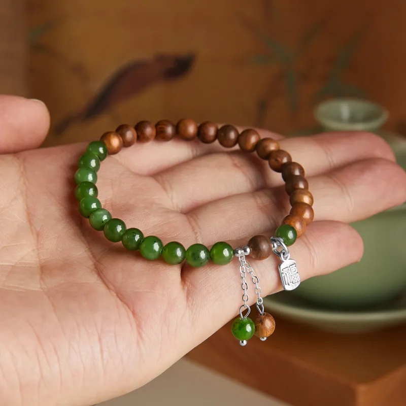 Gianina Hetian Jade Bracelets Green Jade Unisex-2