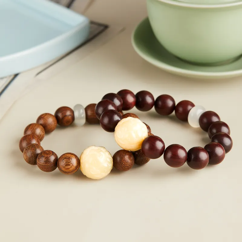 Gianina Golden Sandalwood Bracelets Unisex-9
