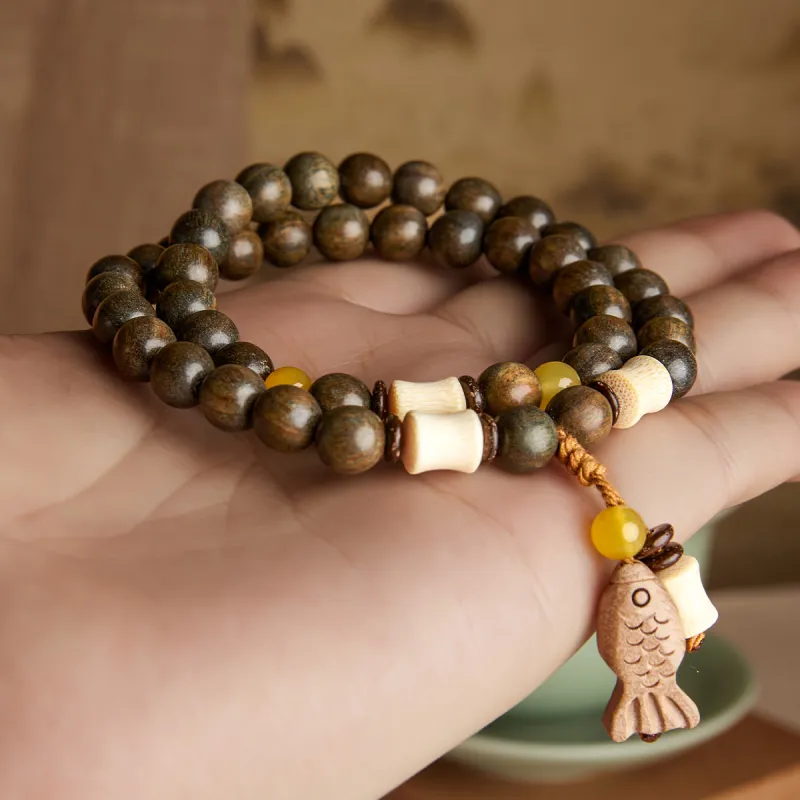 Gianina Green Sandalwood Bracelets Unisex-3