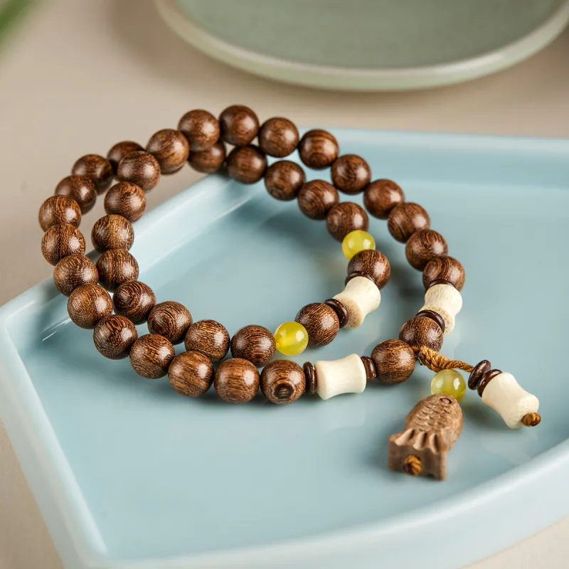 Gianina Green Sandalwood Bracelets Unisex-7