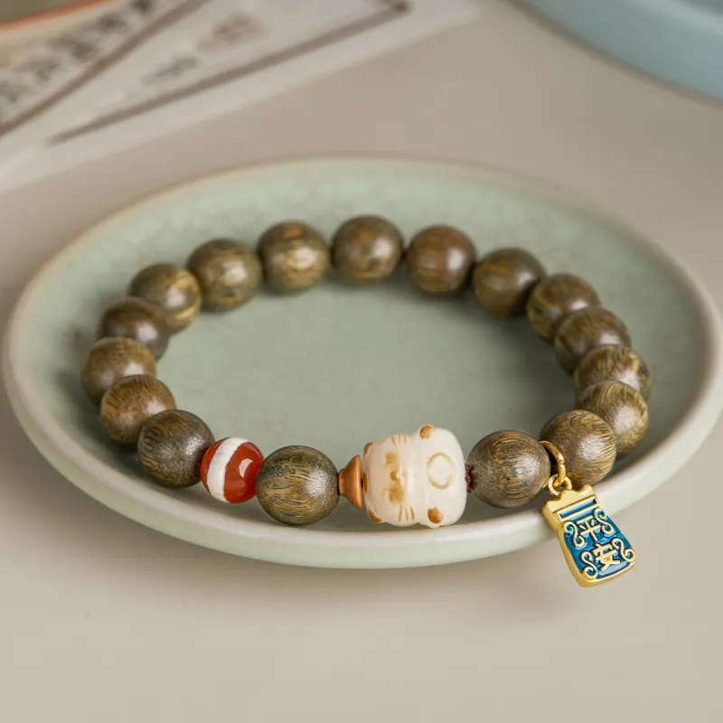 Gianina Green Sandalwood Wooden Bracelets Unisex-1