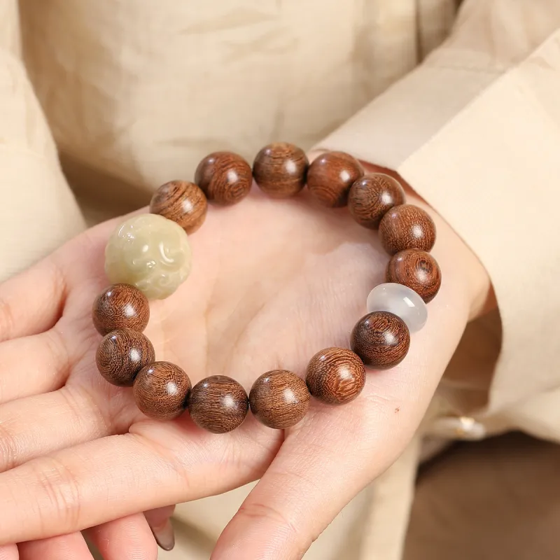 Gianina Golden Sandalwood Bracelets Unisex-3