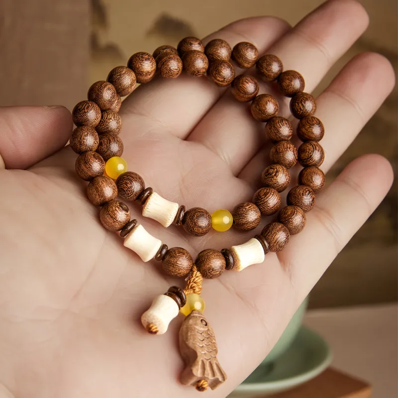 Gianina Green Sandalwood Bracelets Unisex-8