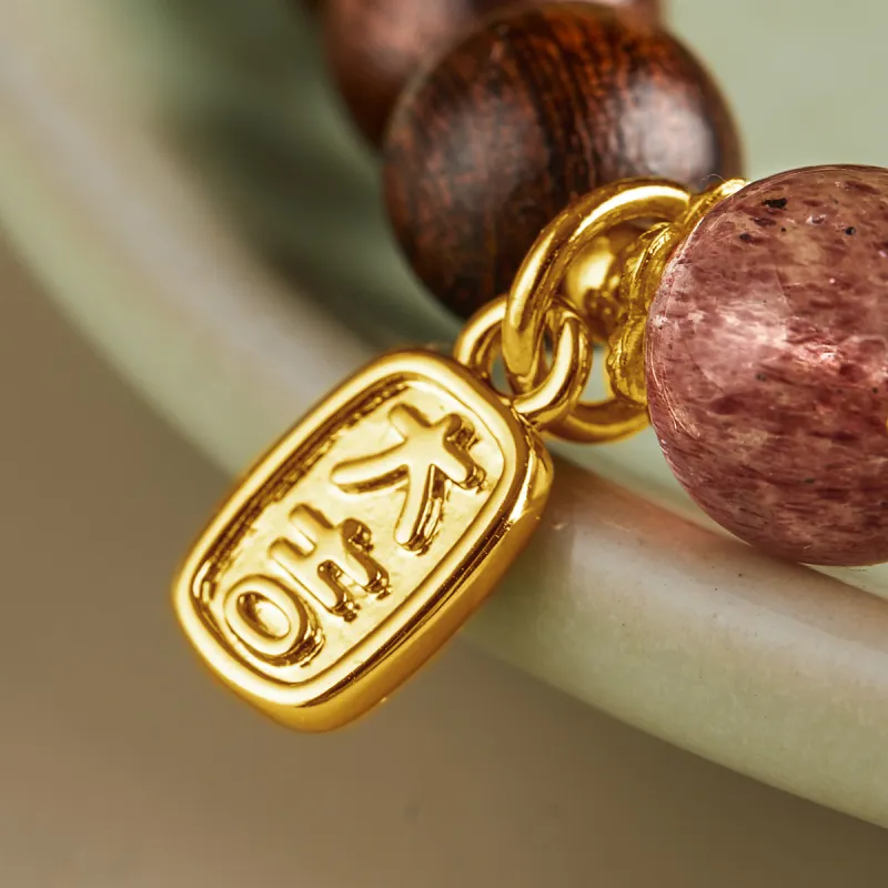Gianina Golden Sandalwood Wooden Bracelets Unisex-5