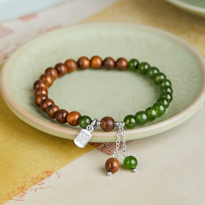 Gianina Hetian Jade Bracelets Green Jade Unisex-1