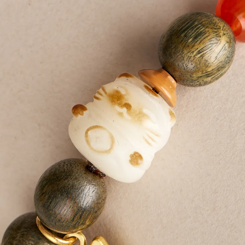 Gianina Green Sandalwood Wooden Bracelets Unisex-3