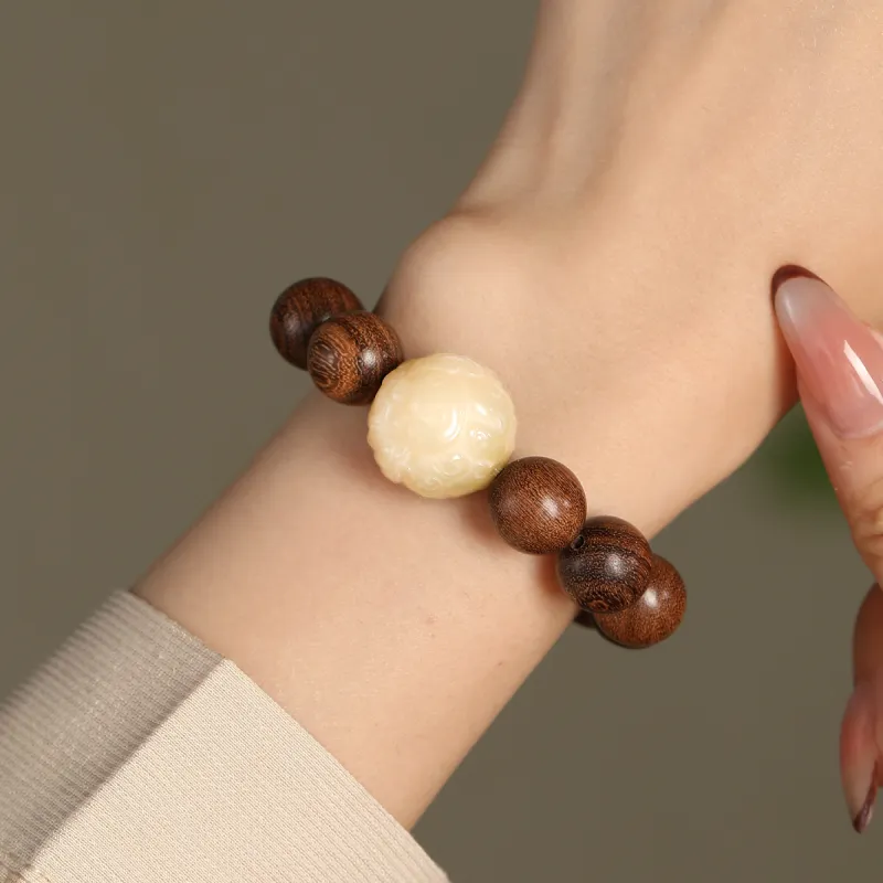 Gianina Golden Sandalwood Bracelets Unisex-2