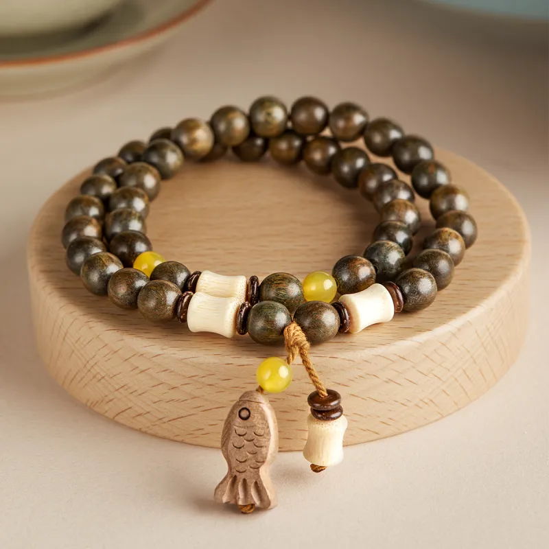 Gianina Green Sandalwood Bracelets Unisex-1