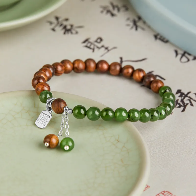Gianina Hetian Jade Bracelets Green Jade Unisex-6