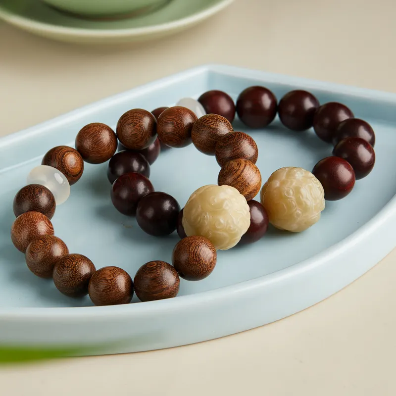 Gianina Golden Sandalwood Bracelets Unisex-10