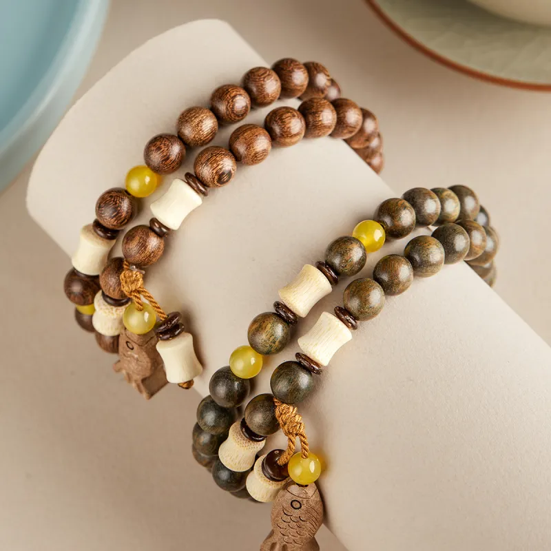 Gianina Green Sandalwood Bracelets Unisex-10