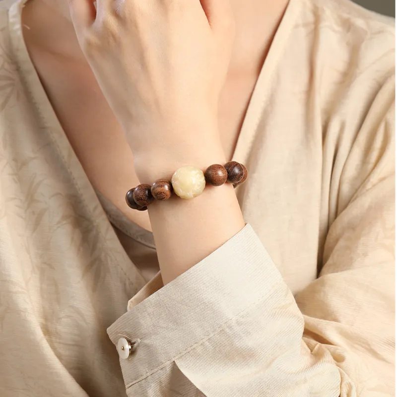 Gianina Golden Sandalwood Bracelets Unisex-1