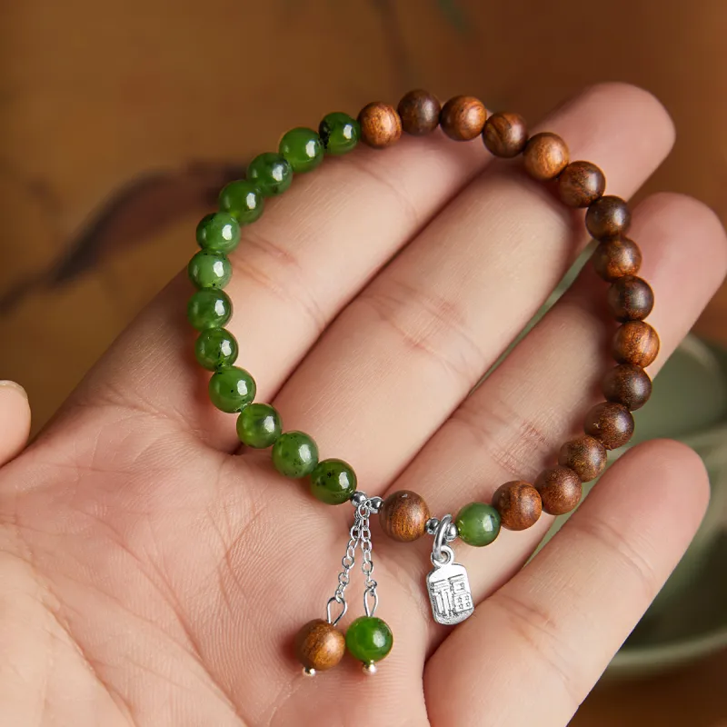Gianina Hetian Jade Bracelets Green Jade Unisex-7