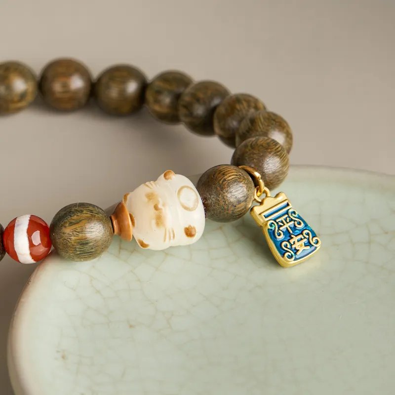 Gianina Green Sandalwood Wooden Bracelets Unisex-7